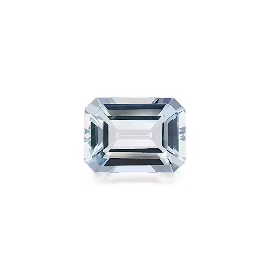 1 Carat Emerald Cut Pale Light Blue Genuine Aquamarine Loose Gemstone