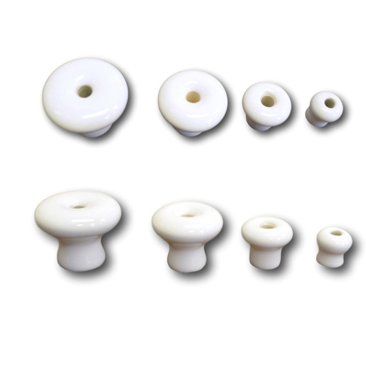 Porcelain Knob Front Mount - 4 Sizes Available