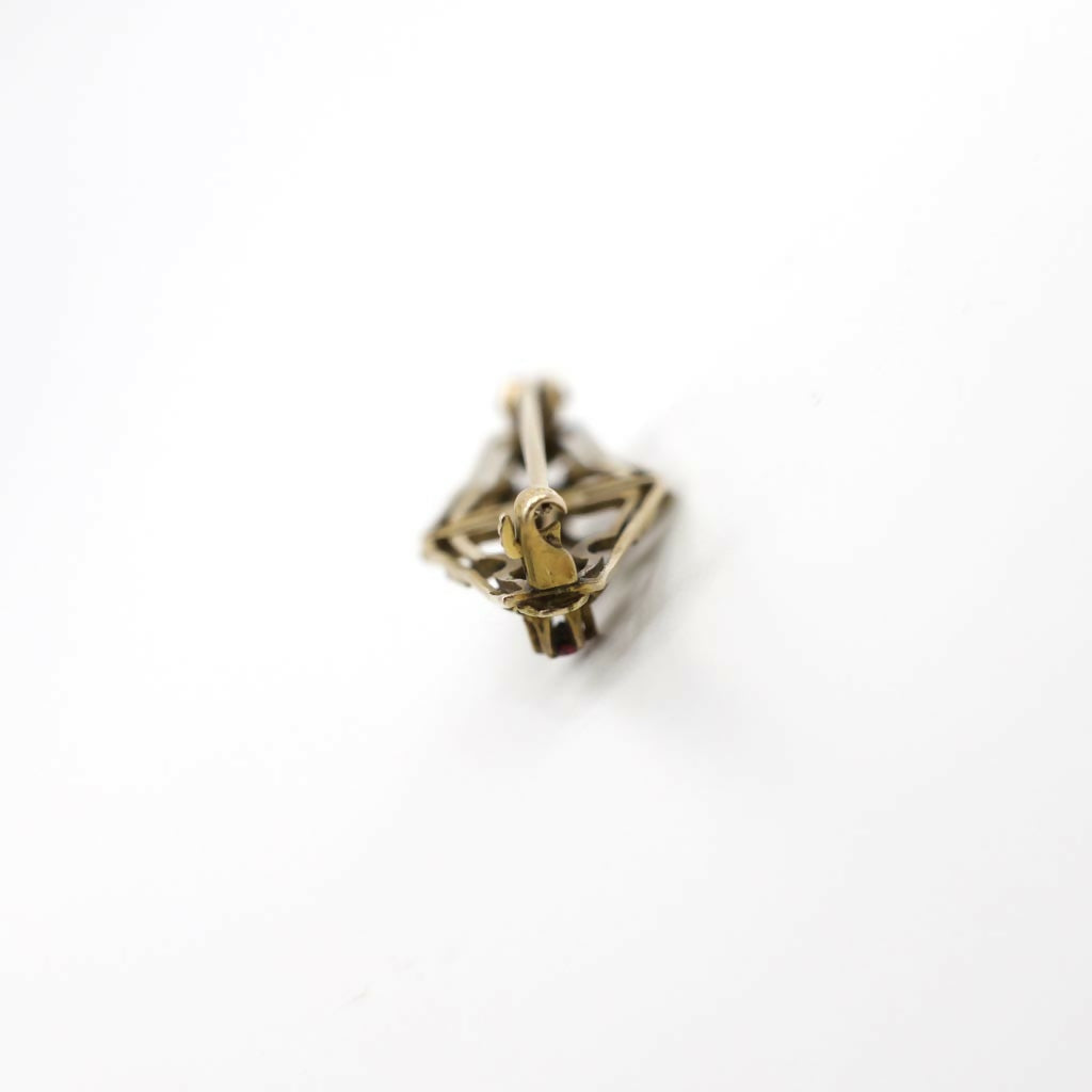 Antique 1910's E.L Spencer Co Genuine Freshwater Pearl Brooch Pin In 10K Yellow Gold