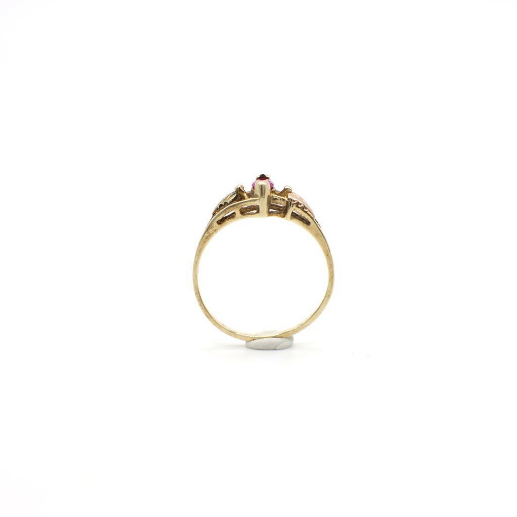 Vintage Genuine Black Hills Gold Marquise Cut Pink Sapphire Ring In 10K and 12K Gold