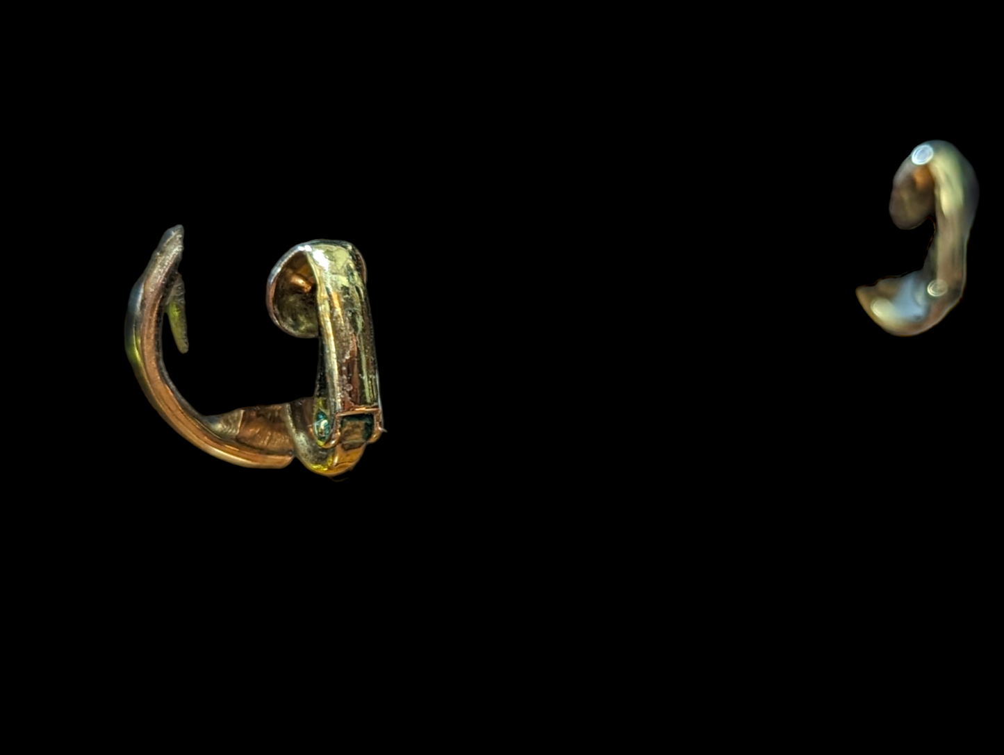 Vintage Half Moon Pearl and Crystal Rhinestone Clip On Earrings