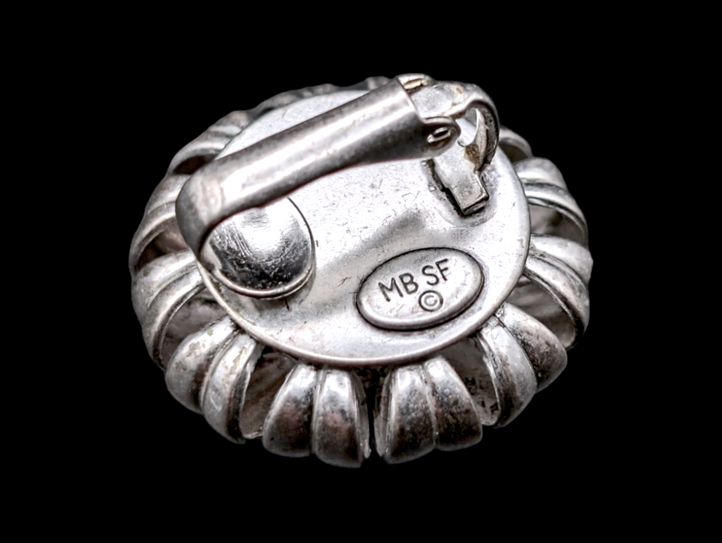 Vintage Marjorie Baer SF Silver Flower Earrings