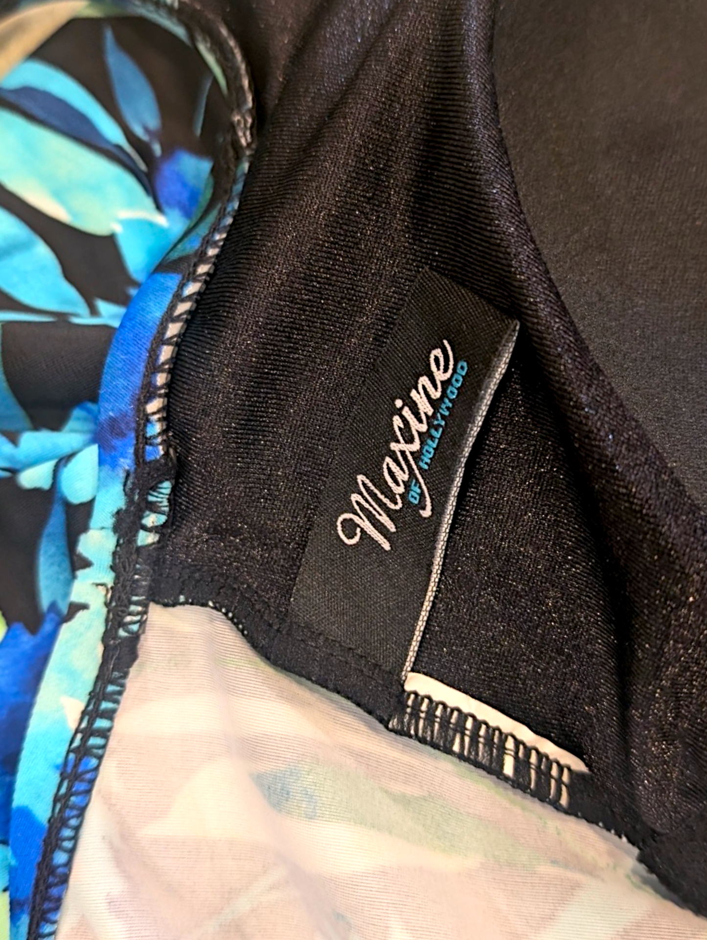 Vintage Blue Dandelion Fields Princess Cut Maxine of Hollywood Bathing Suit