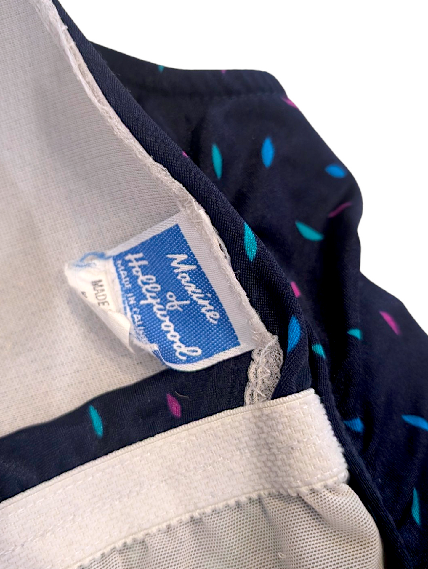 Vintage Blue Firework Confetti "Maxine of Hollywood" Navy Blue Bathing Suit