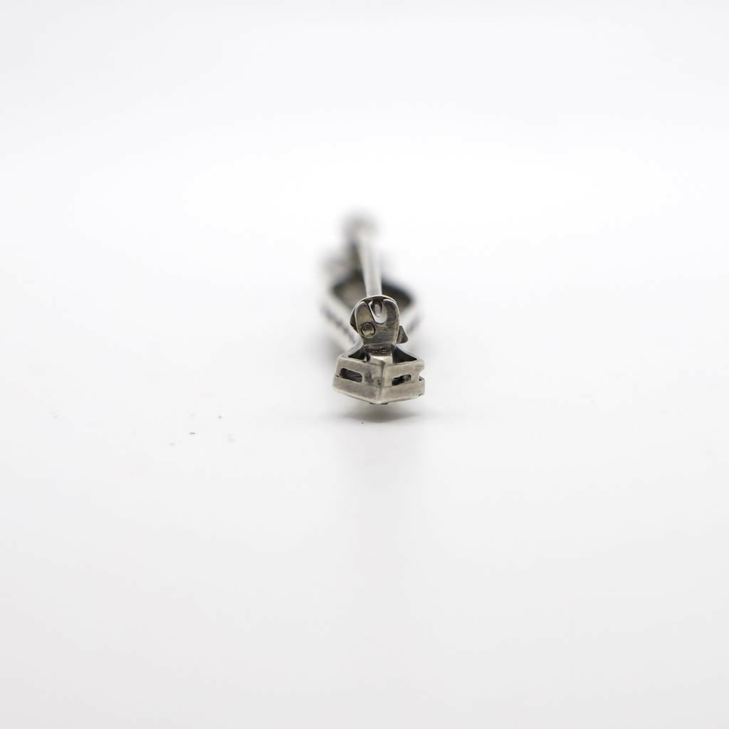 Vintage Art Deco Style Gemstone Sterling Silver Filigree Bar Pin