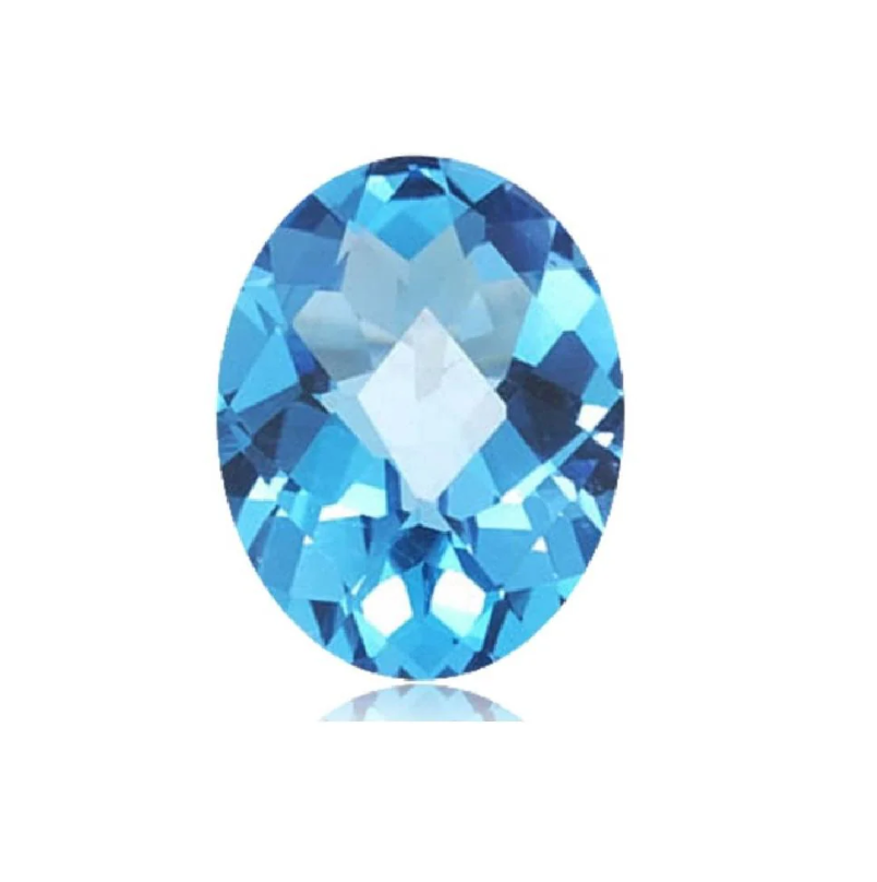 2.05 Carat Oval Cut Royal Swiss Blue Genuine Topaz Loose Gemstone