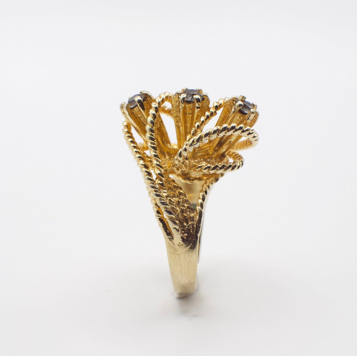 Vintage 18KT Yellow Gold Plated Simulated Gemstone Ring