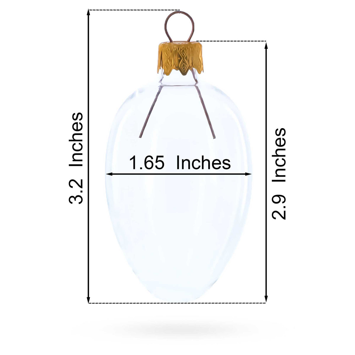 Coronation Royal Mini Blue Glass Egg Ornament 2.9 Inches
