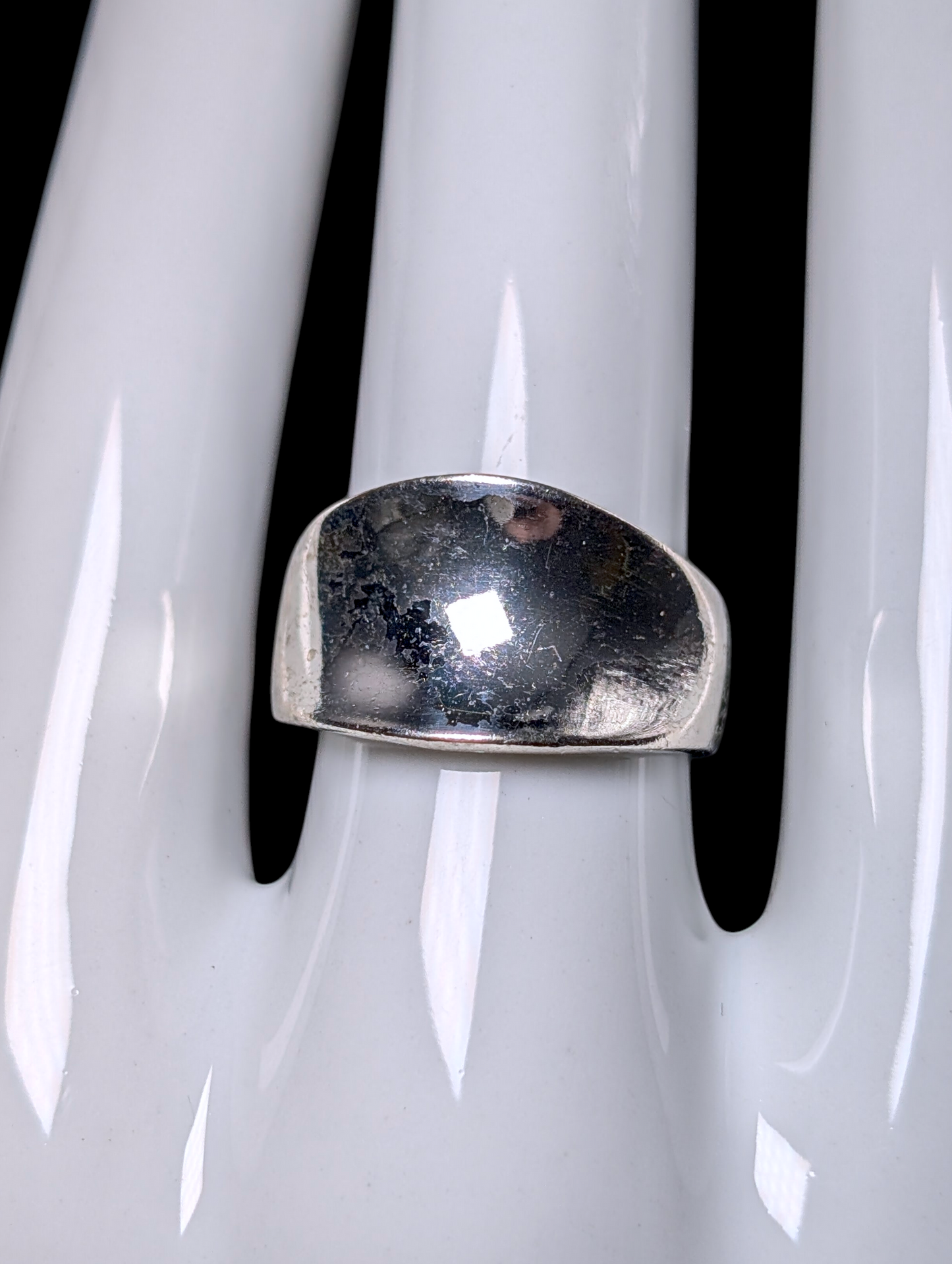 Vintage Inverse Dome Concave Sterling Silver Band Ring