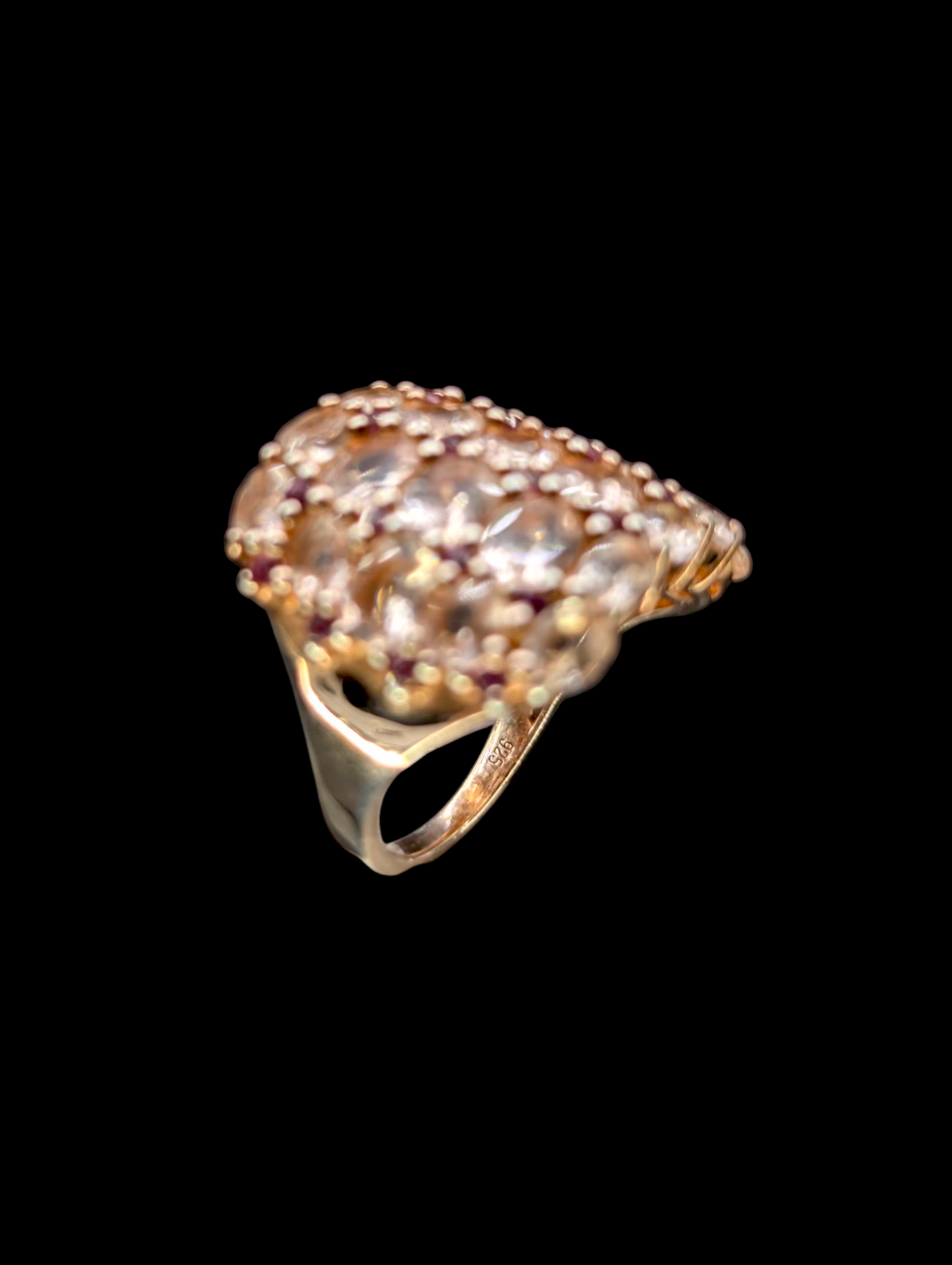 Vintage Inspired 5+ Carat Genuine Morganite and Pink Tourmaline 14k Rose Gold over Sterling Silver Statement Ring