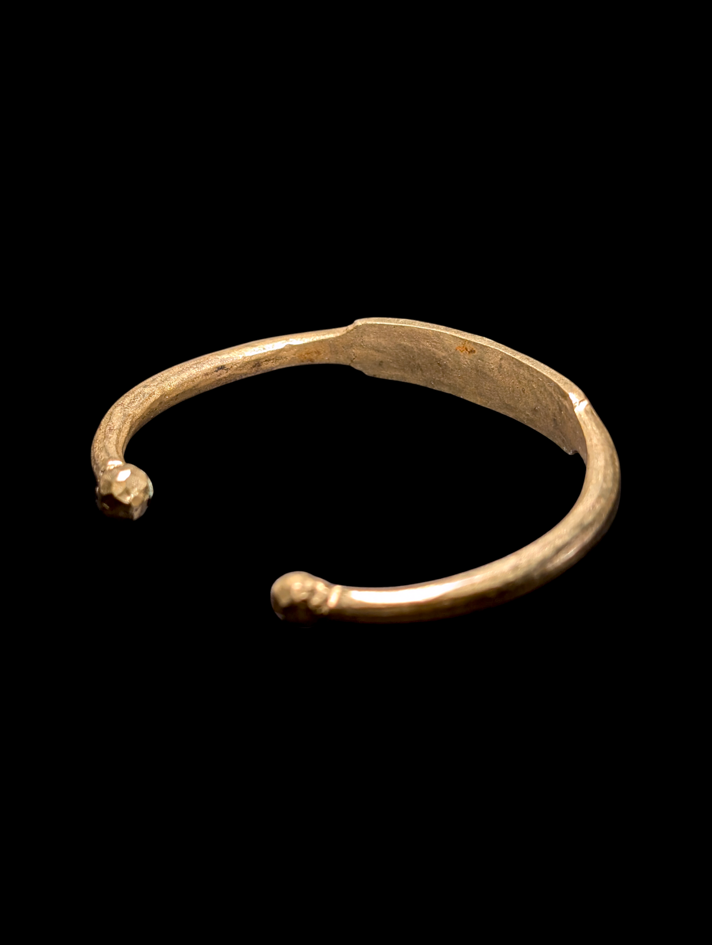 Vintage Sun and Moon Engraved Gold Toned Brass Cuff Bracelet