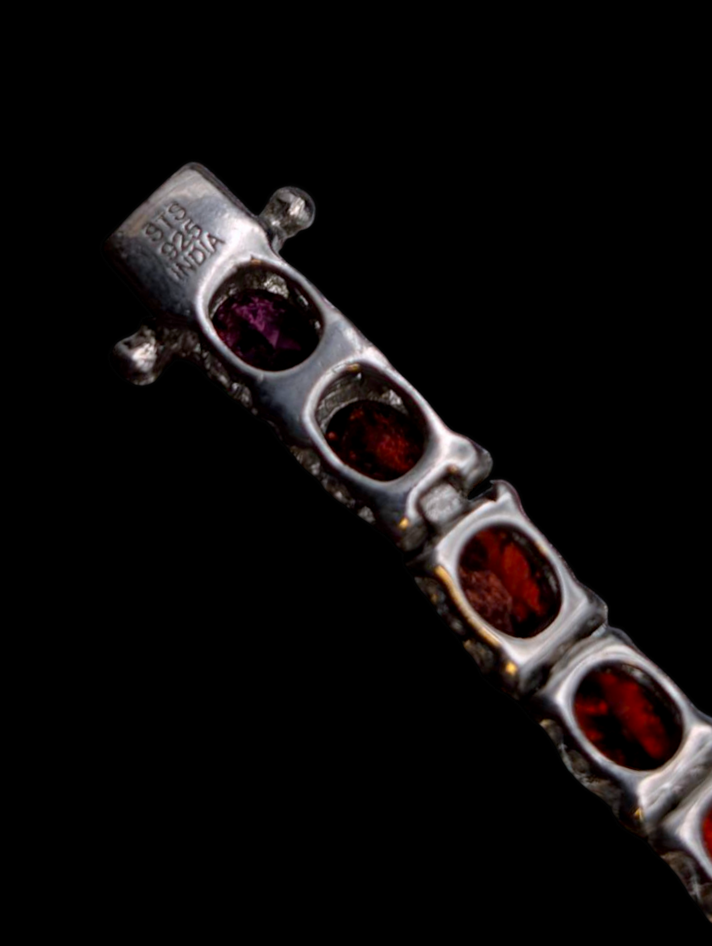 Vintage Rainbow Multi Gemstone Oval Cut Genuine Amethyst, Citrine, Peridot, Garnet, Tanzanite and Tourmaline Sterling Silver Tennis Bracelet