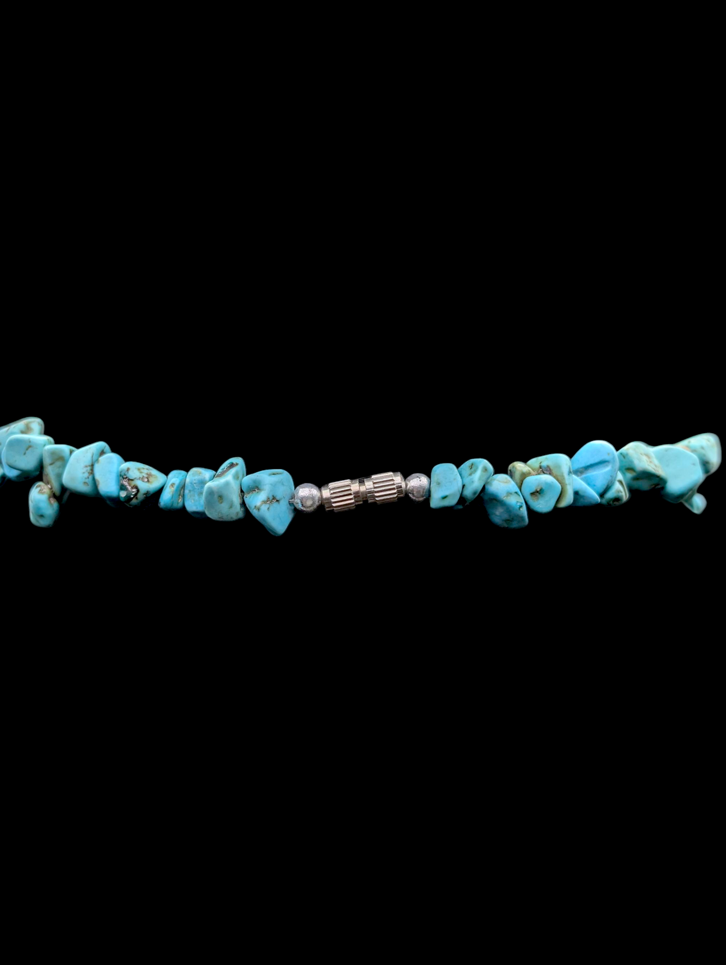 Vintage Raw Genuine Turquoise and Howlite Chip and Pendant Southwest Style Gemstone Necklace