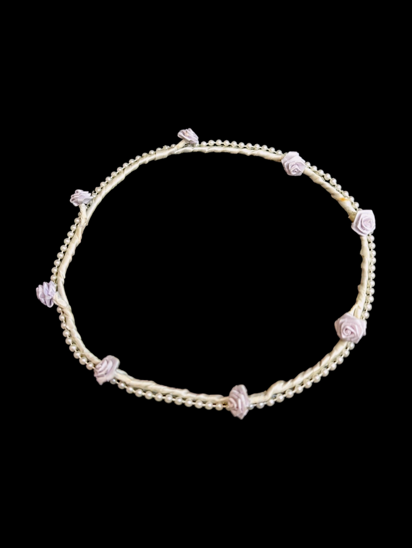 1970s-1990s Simple Purple Rose Flower Crown Headpiece