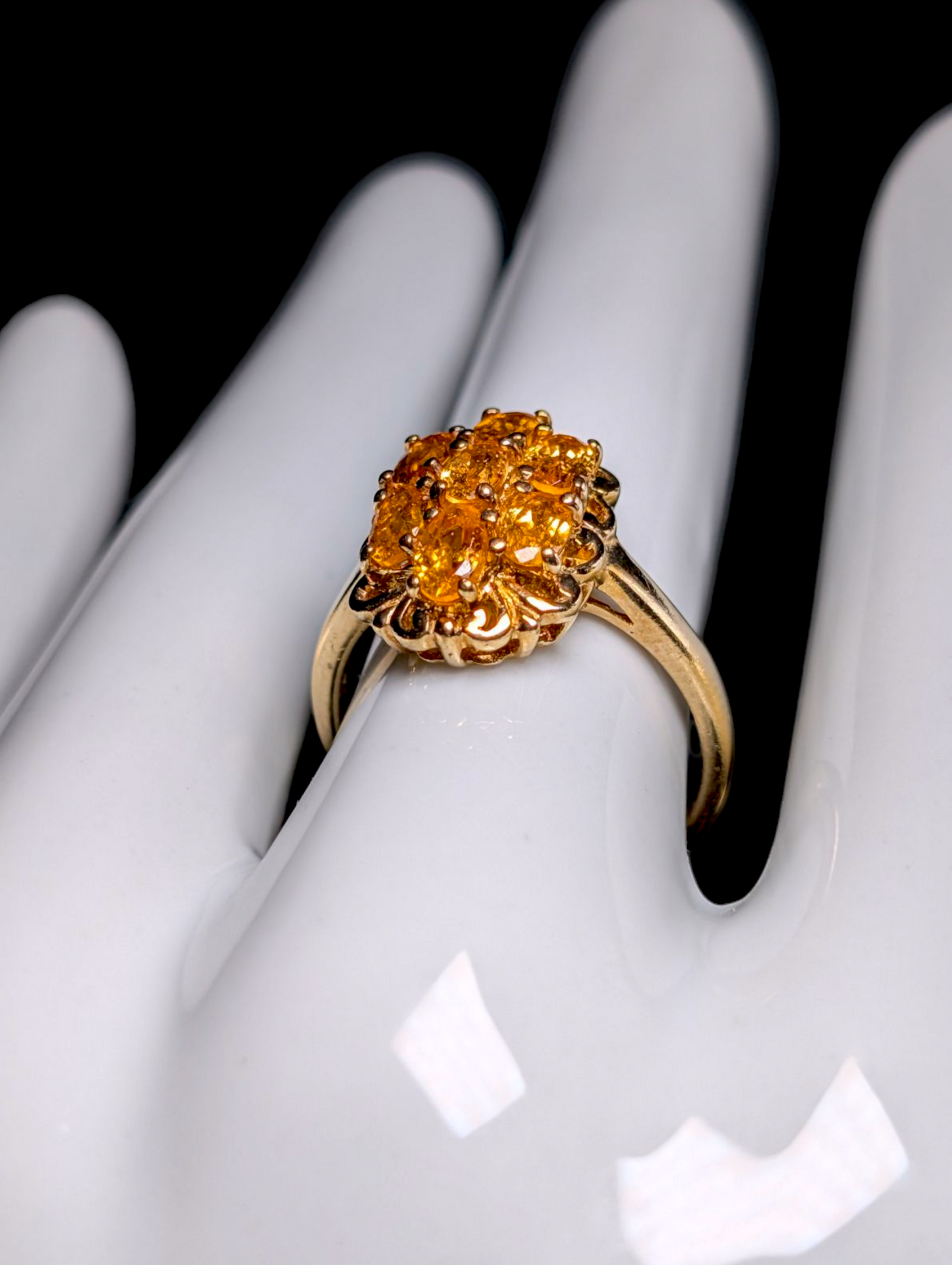 Vintage Oval Cut Orange Genuine Mandarin Spessartine Garnet 18k Yellow Gold Vermeil Ring