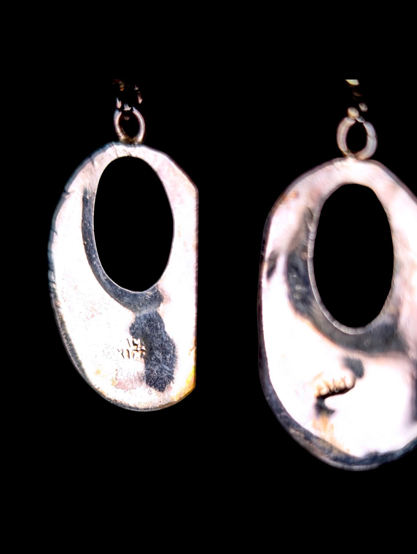 Vintage Mexican Silver Abalone Inlay 3 Piece Necklace, Bracelet, Earrings Set