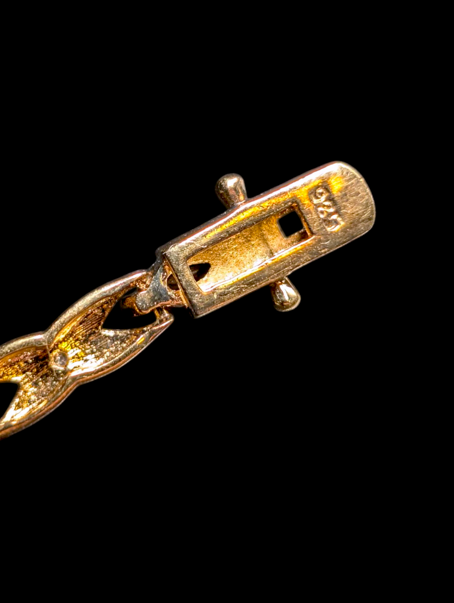 Vintage Marquise Cut Genuine Royal Blue Sapphire and Diamond Accent 18k Yellow Gold Vermeil Infinity Tennis Bracelet