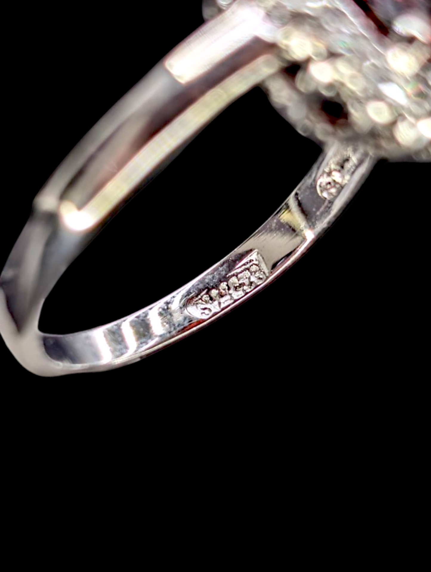 Vintage Radiant Cut Genuine Red Garnet and Simulated Diamond Halo Sterling Silver Ring