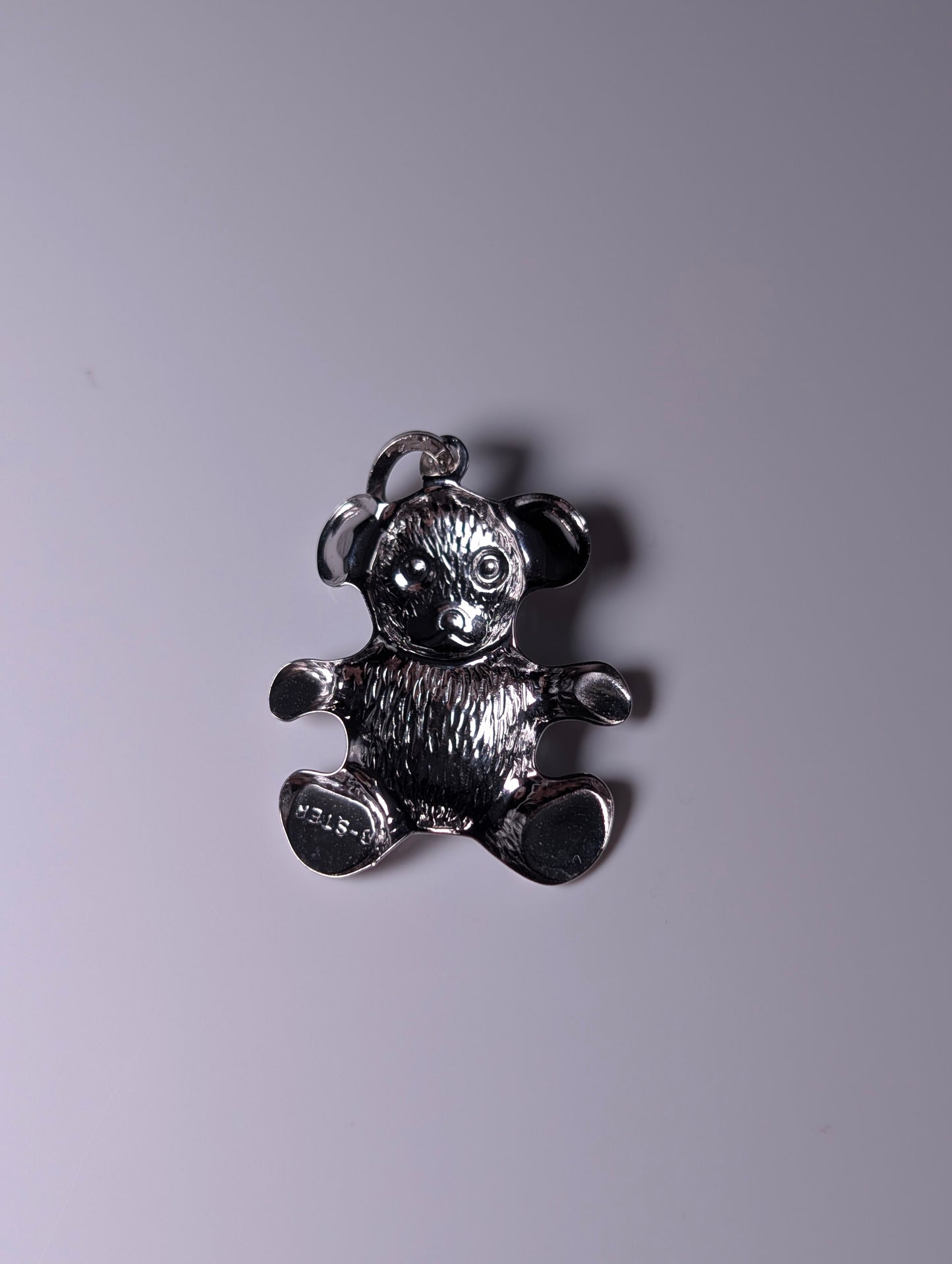 Vintage Detailed Teddy Bear Sterling Silver Charm