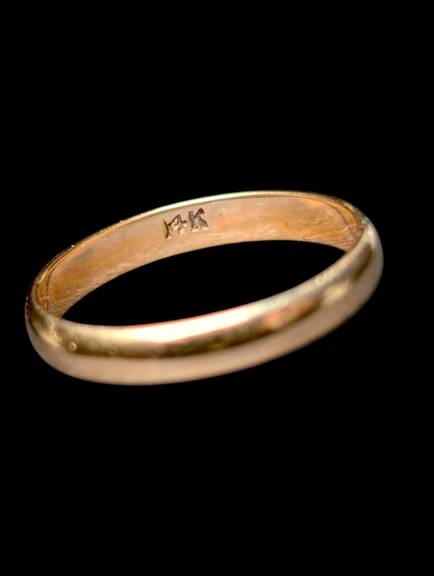 Vintage 1950s-1960s Traditional 14k Yellow Gold 3.3mm Wedding Band Ring