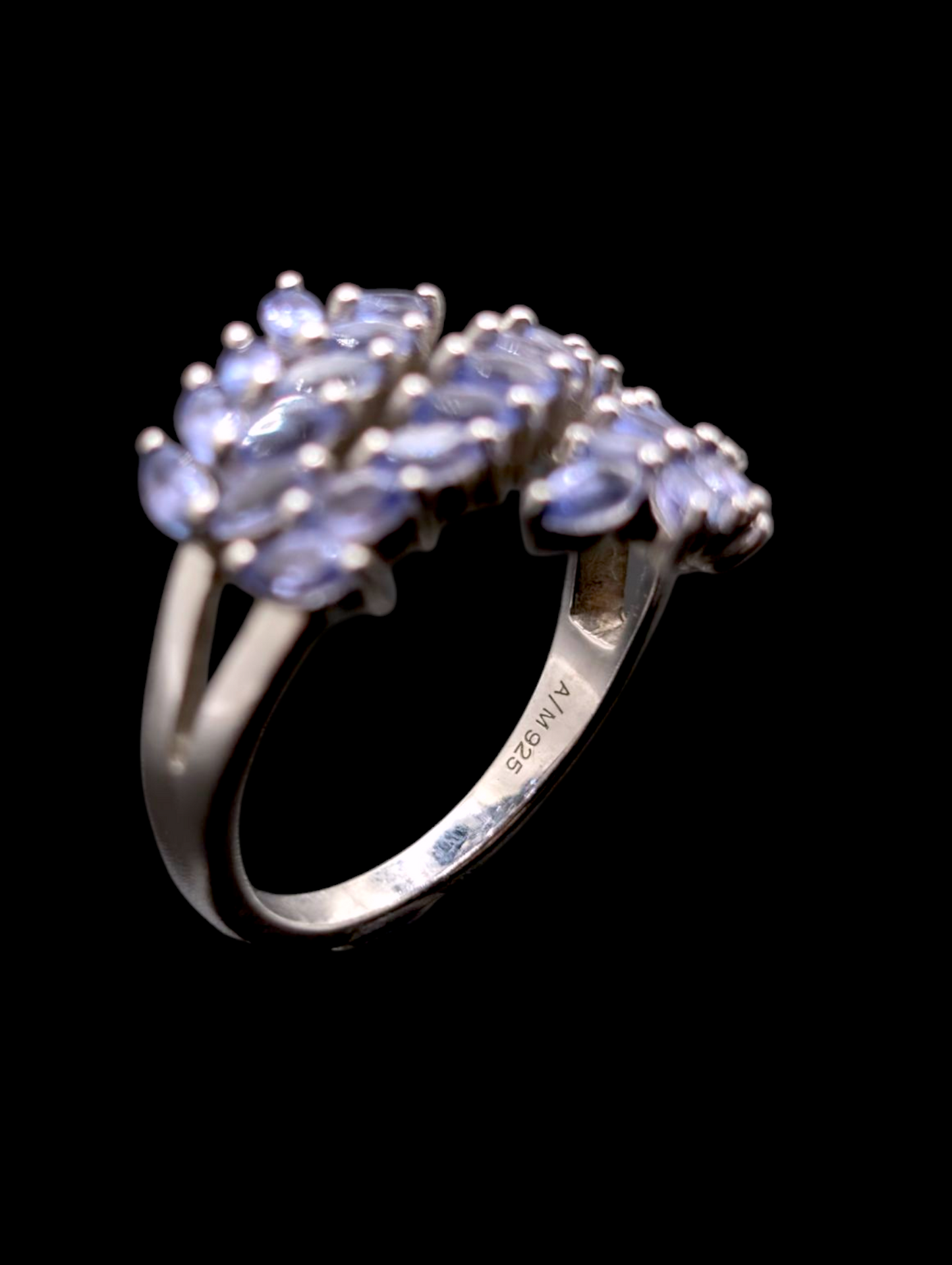 Vintage Wrap Earth Mined Genuine Tanzanite Sterling Silver Ring