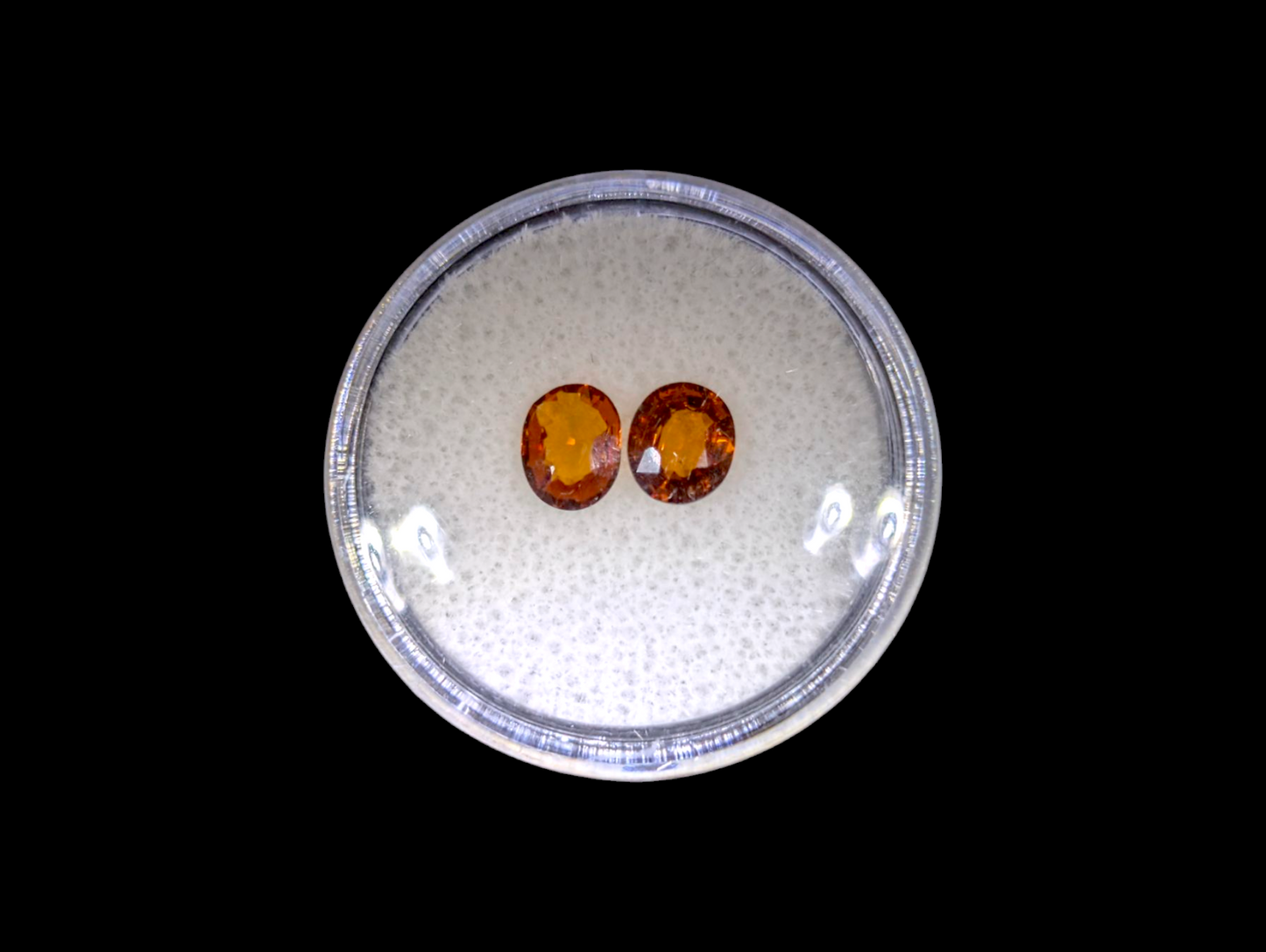 2 Piece Set Genuine Spessartite Garnet Oval Cut 1.48 Carats Loose Gemstone