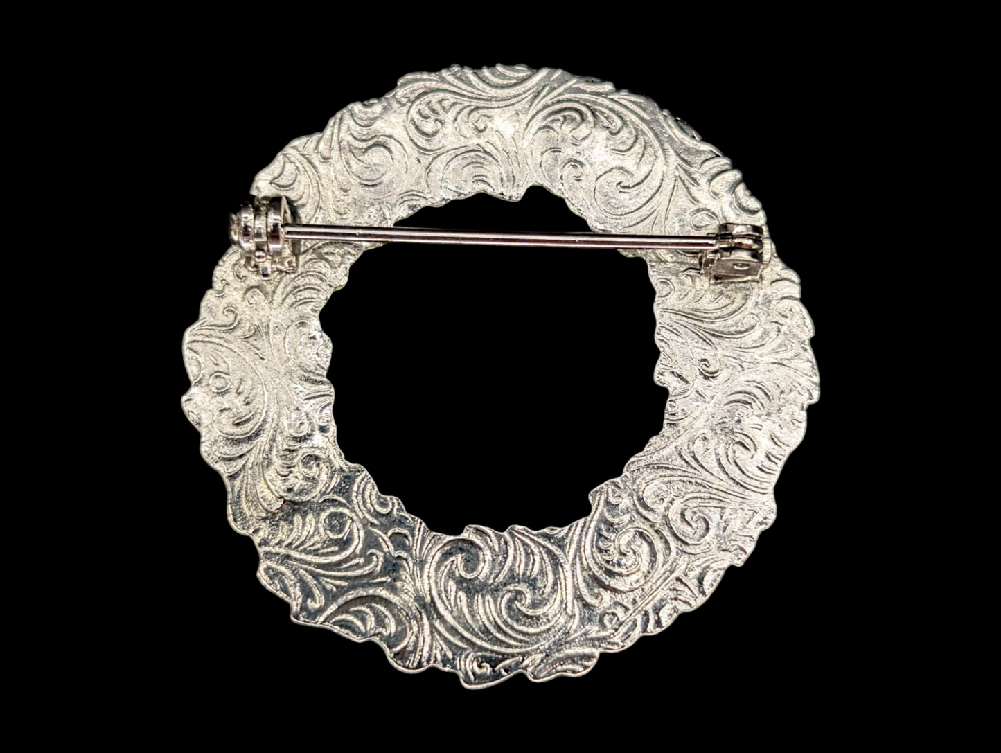 Vintage Pink Rhinestone Flower Crown Wreath Brooch Pin