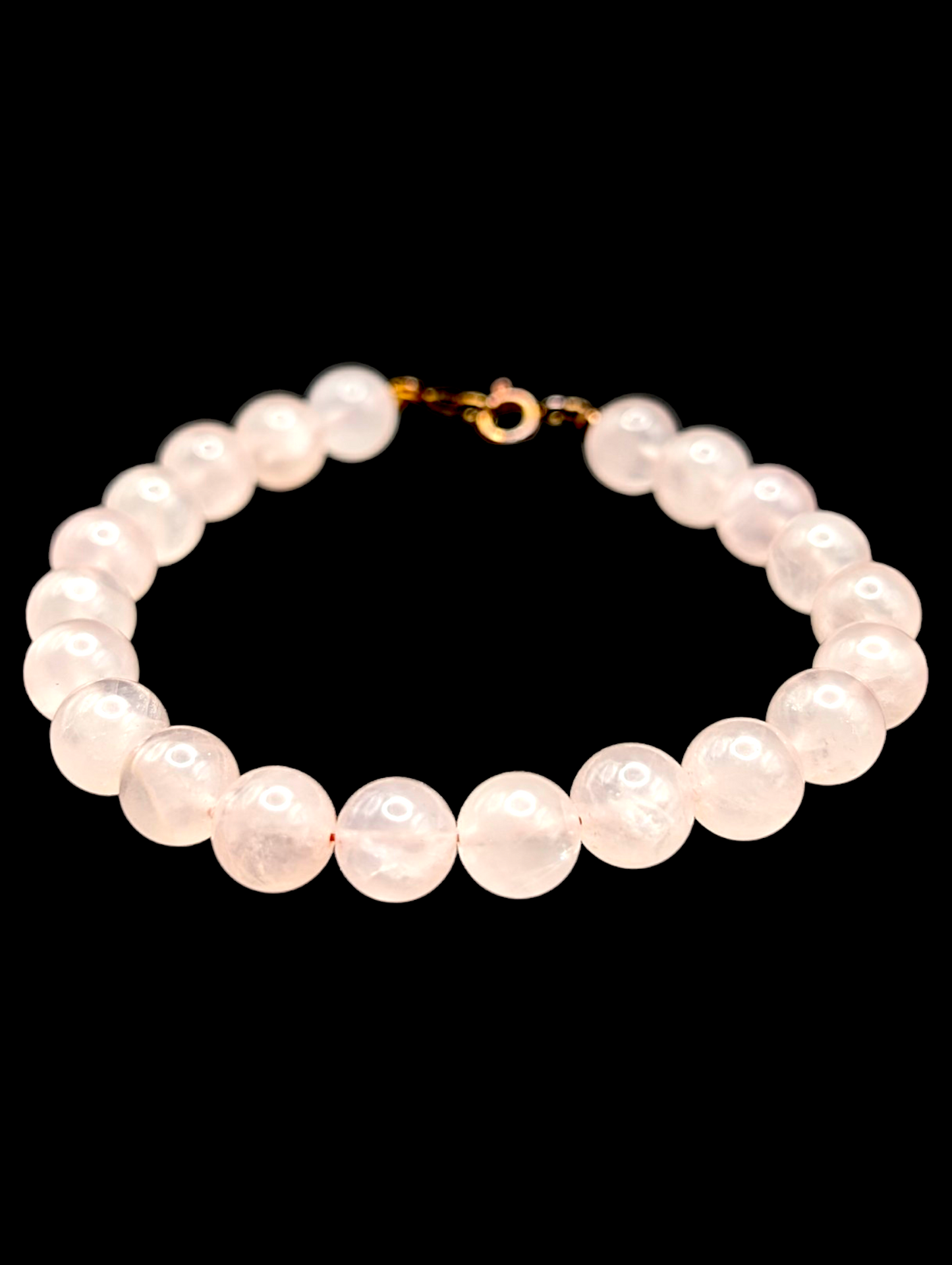 Vintage Pink Rose Quartz Beaded Bracelet