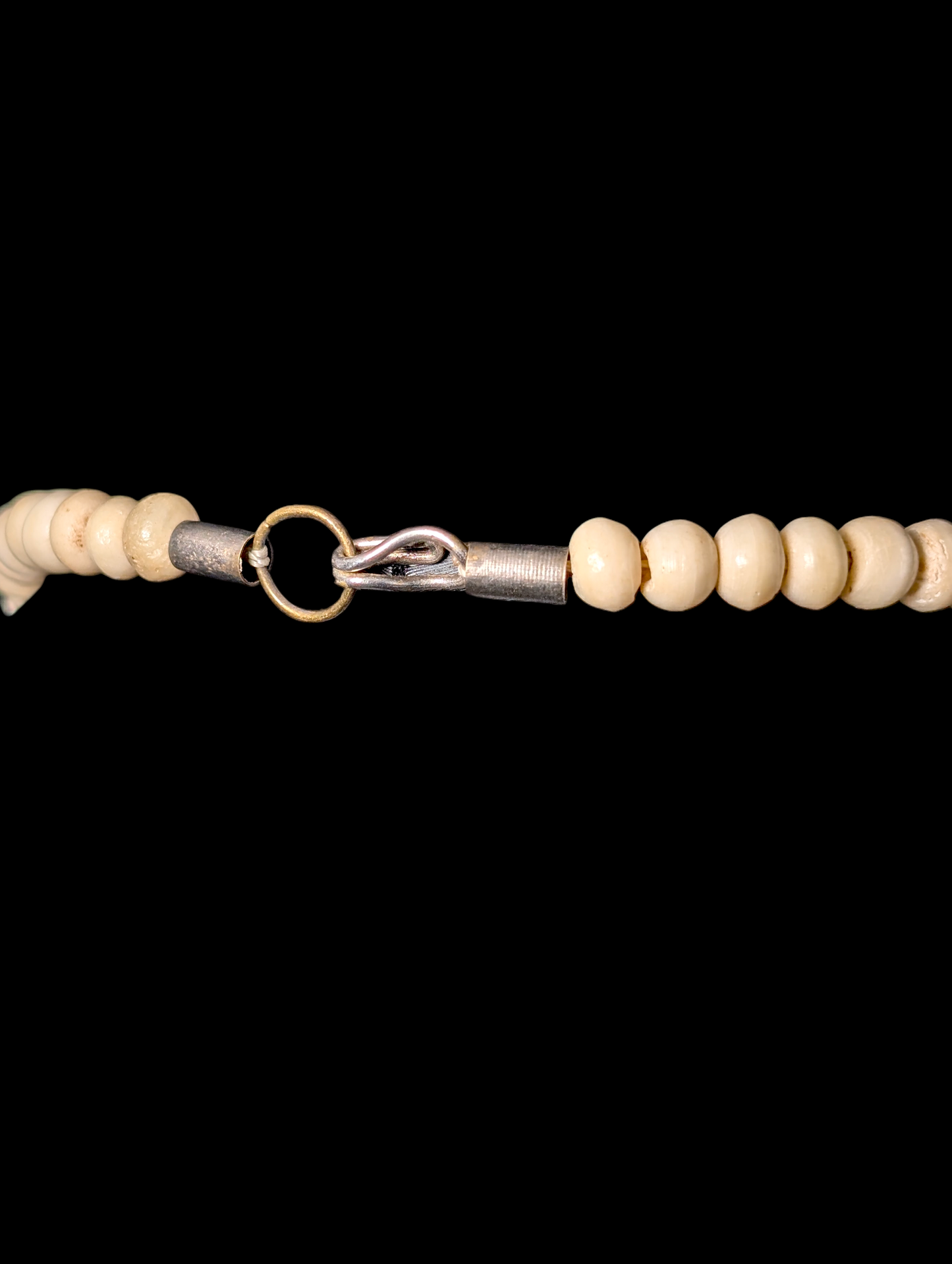 Vintage Genuine Carnelian and Carved Ivory Bone Elephant Silver Toned Tribal Necklace