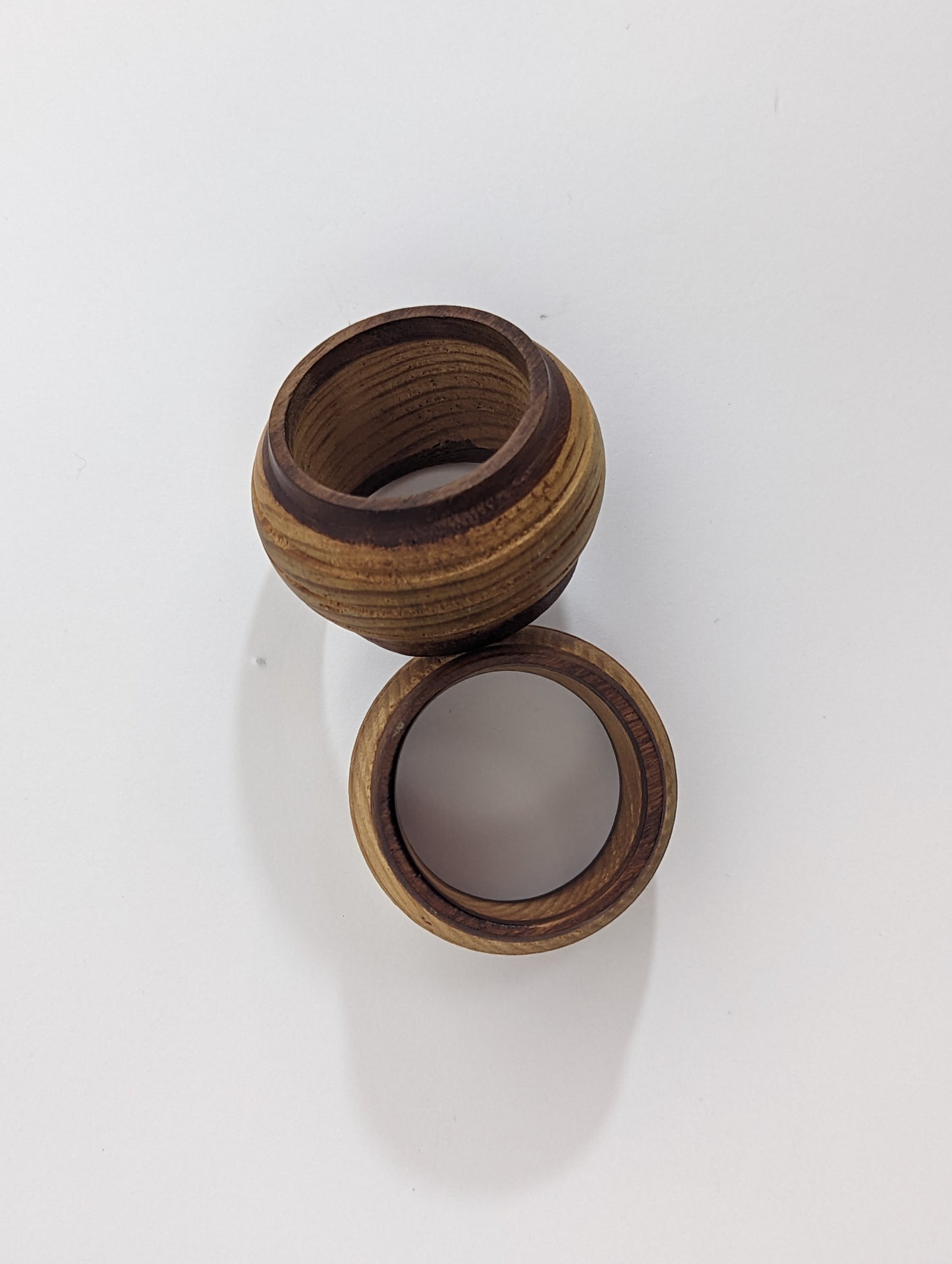 1960s Wooden Barrel Napkin Holder Rings Set of 2