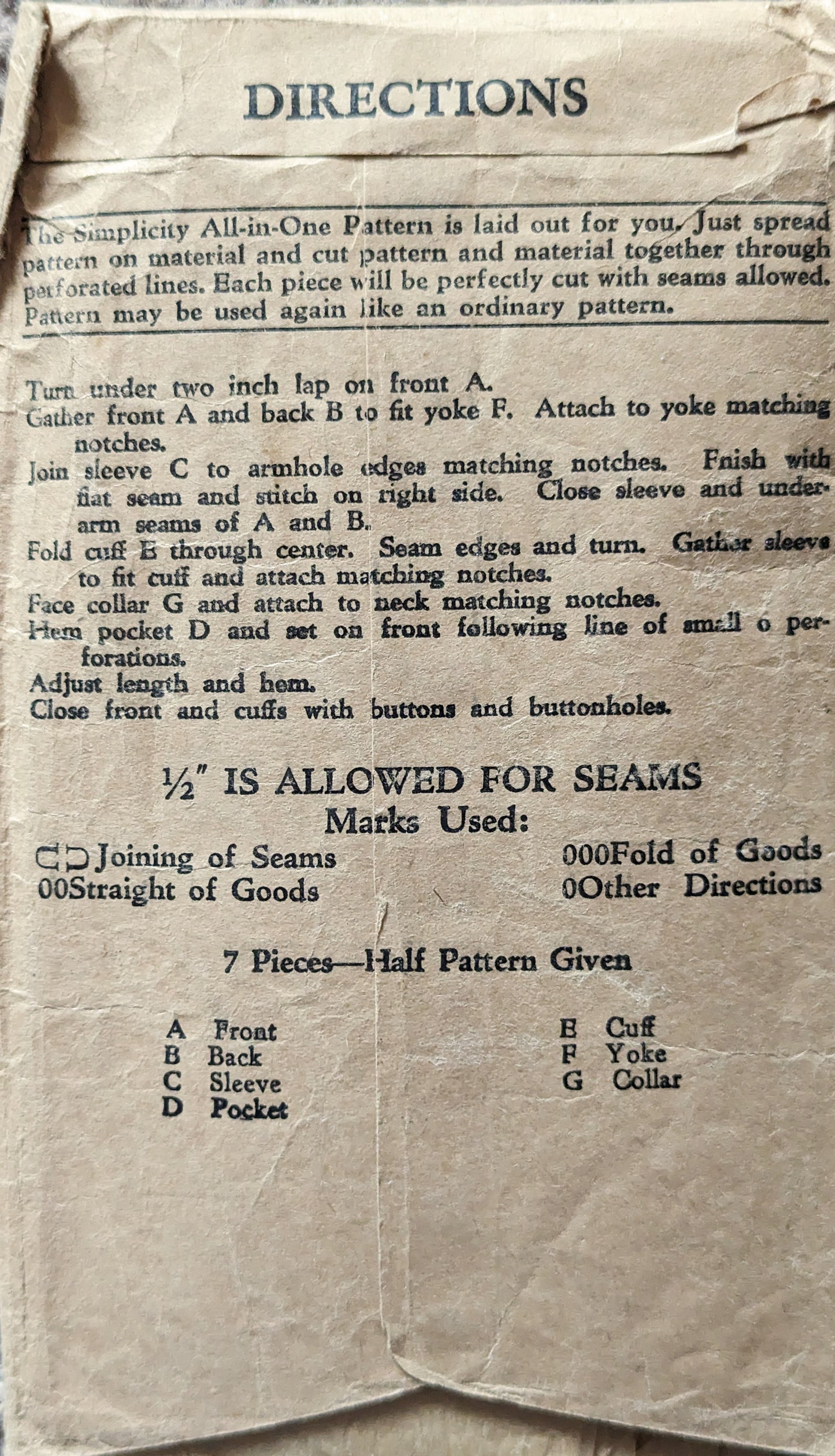 Very Rare 1930s House Coat Smock Sewing Pattern in Black and White | Antique Collectors Item Simplicity 160