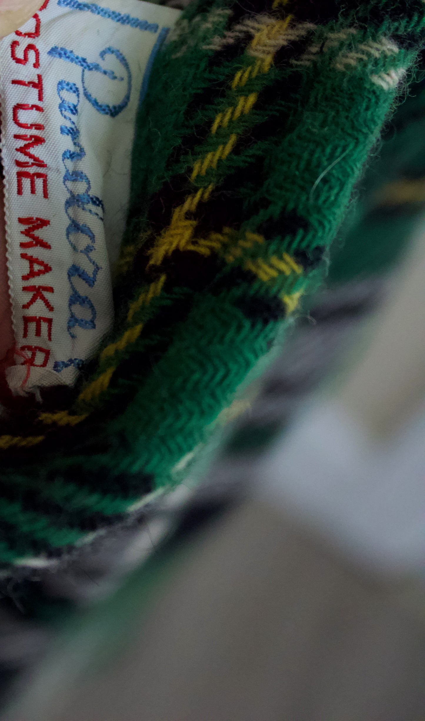 1960s Pandora Green and Black Wool Kilt Skirt