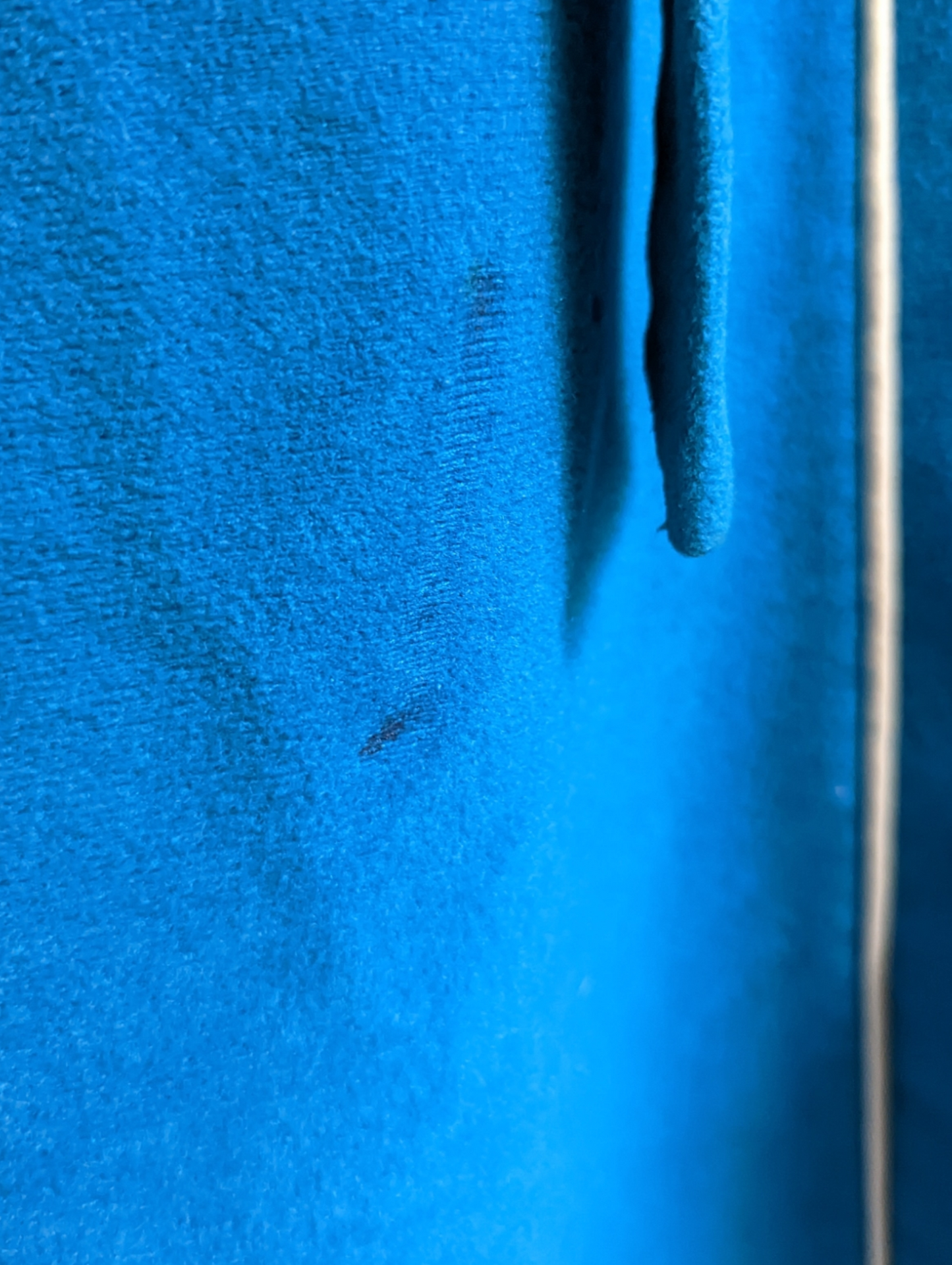 1970s Vanity Fair Dacron Polyester Robe with White Trim, Pockets and Original Robe Tie