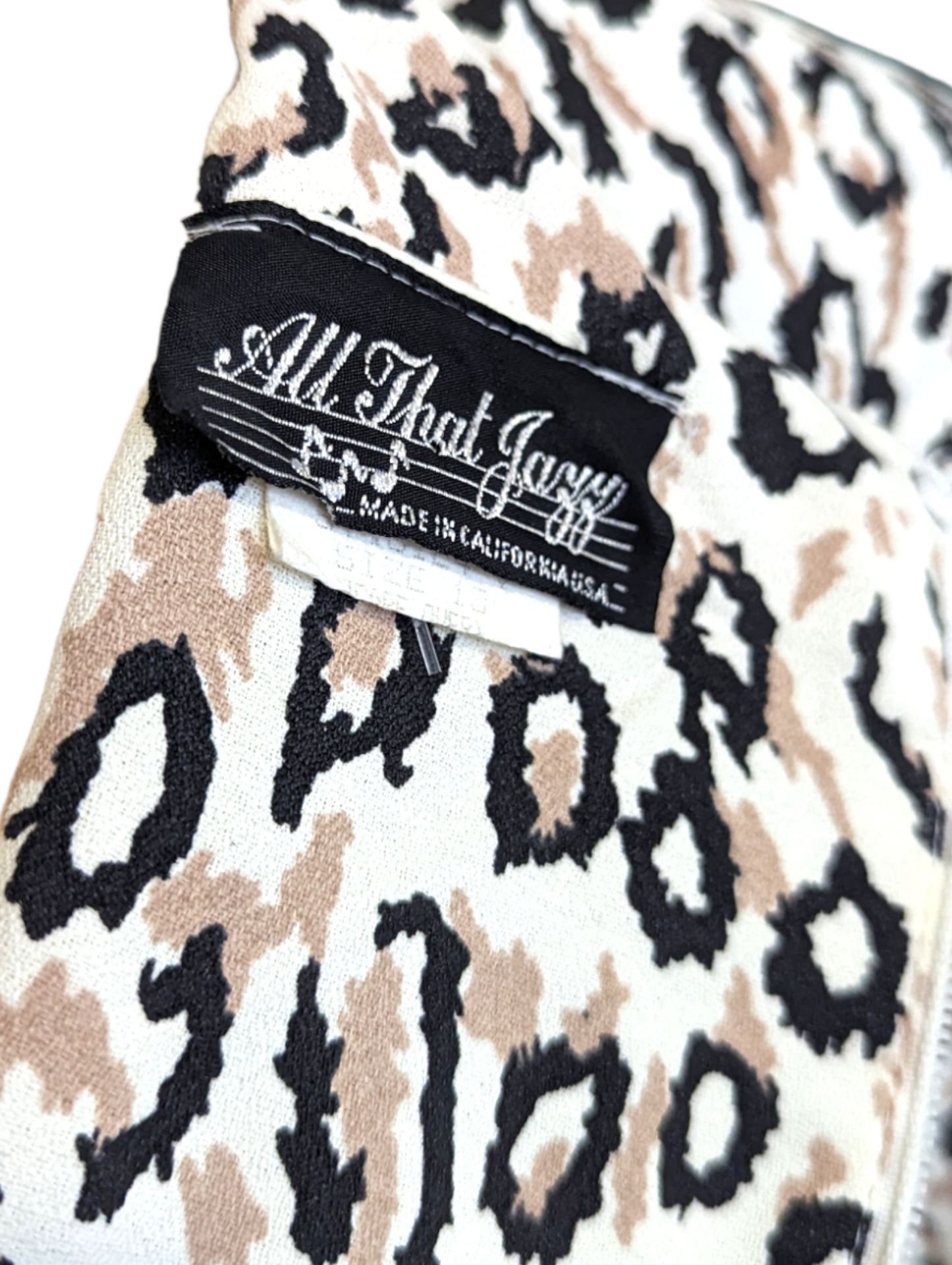 1980s All That Jazz Animal Print Peplum Dress with Original Black Belt