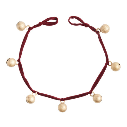 Red Velvet Gold Bell Garland