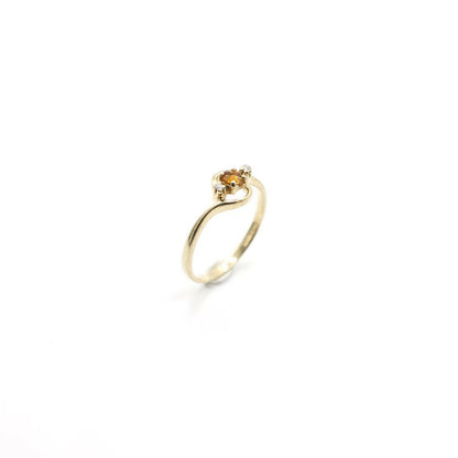 Vintage Genuine Diamond and Garnet Ring In 14K Yellow Gold