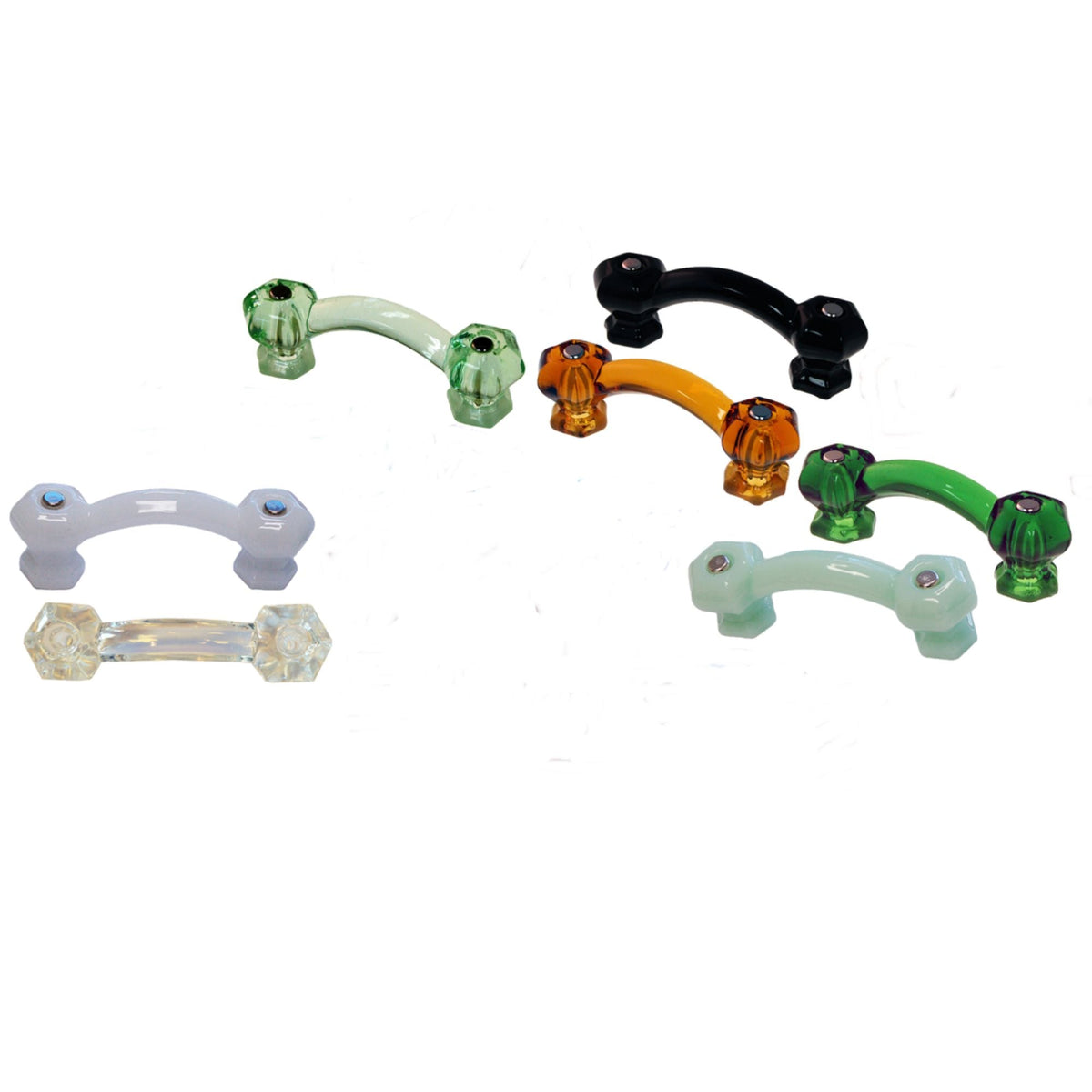 Colorful Glass Handle, Hexagon