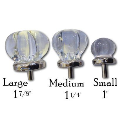 Clear Glass Knob, Star-Shaped