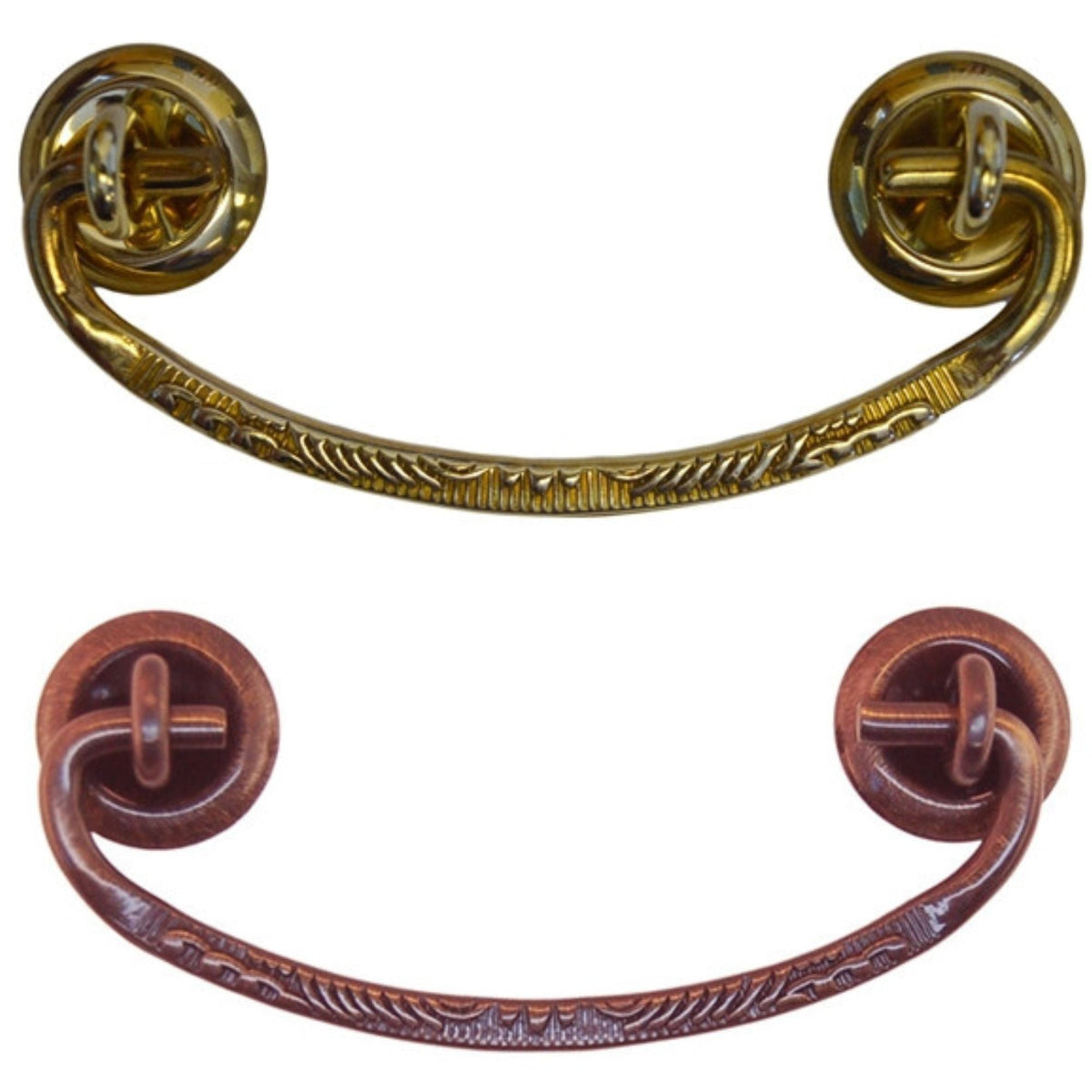 Elegant Victorian Bail Drawer Pull in Brass and Antique Brass for Timeless Furniture Charm