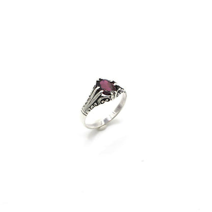 Vintage Genuine Garnet and Silver Ring