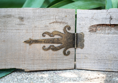 5" Medieval Decorative Bronze Finish Strap Hinges - Set of 2