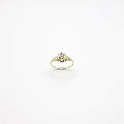 Vintage 0.45 Genuine Diamond Engagement Ring in 14K Gold