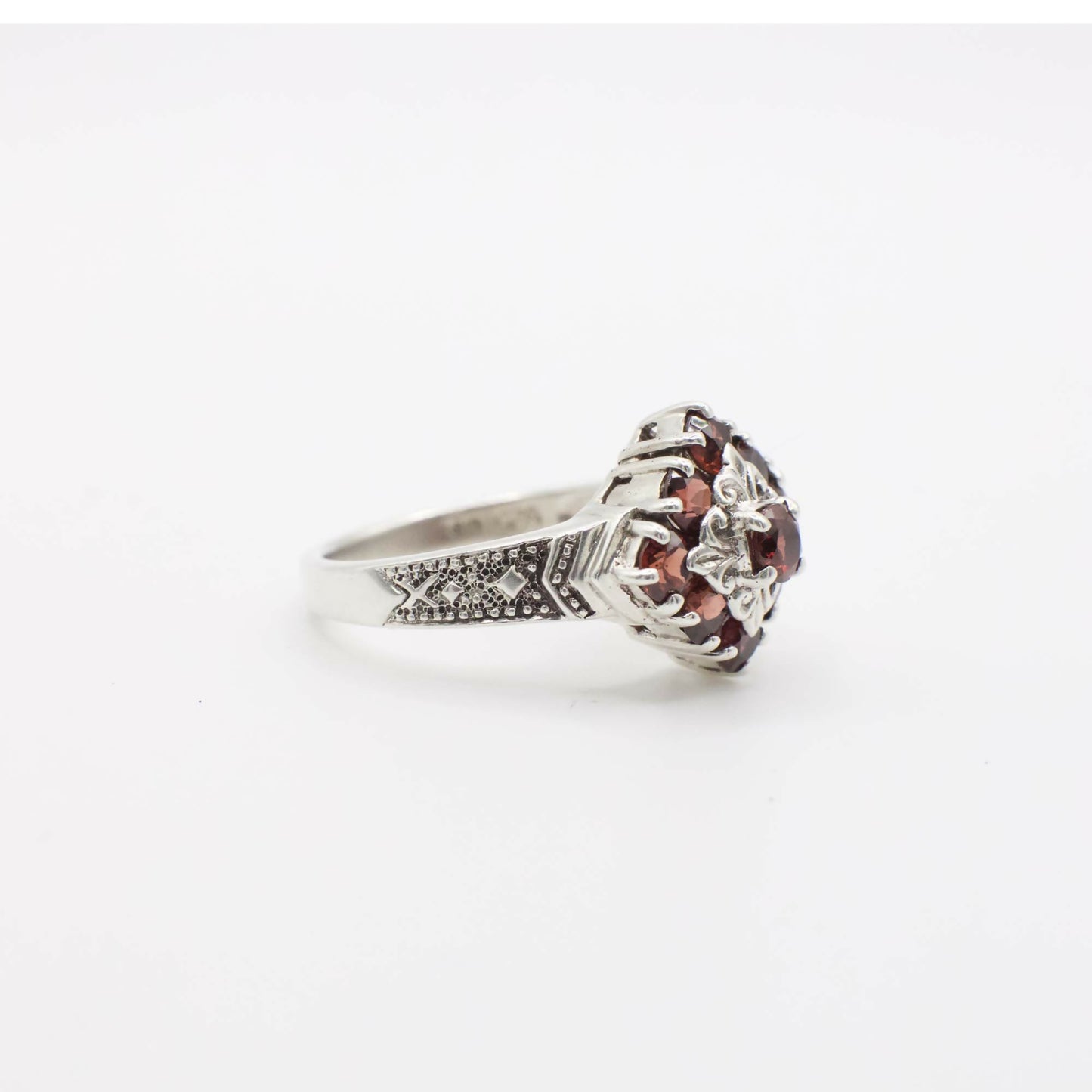 Vintage Garnet and Sterling Silver Ring