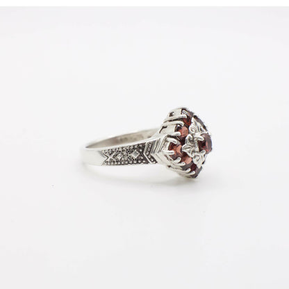 Vintage Garnet and Sterling Silver Ring