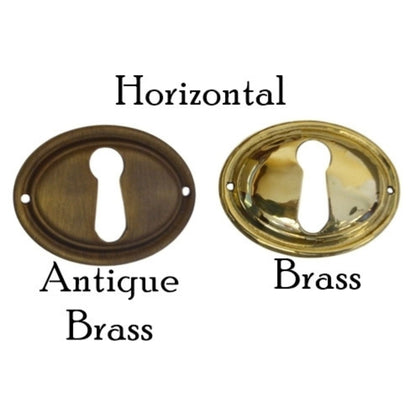 Keyhole Cover with Beveled Edge - Brass or Antique Brass