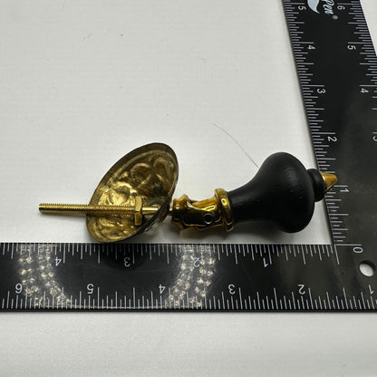 Wooden Eastlake Drop Pull, Brass or Antique Brass