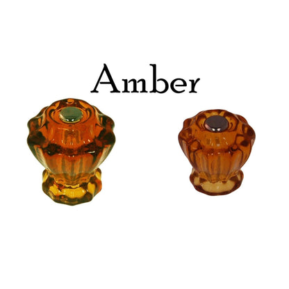 Fluted Glass Knob Vintage Old-Cut Replica Front Mounted Retro Depression Era