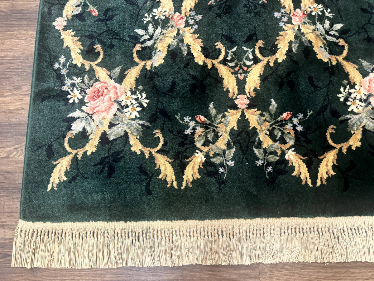 Karastan Garden of Eden Rug 4x6, Green Savonnerie 509/1733, Original Discontinued Vintage Karastan Carpet