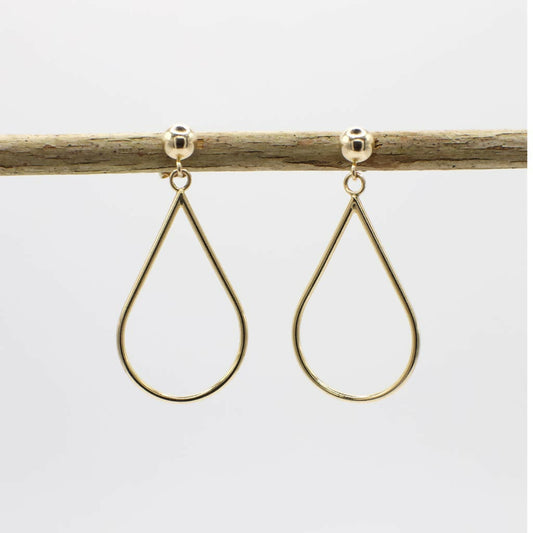 Vintage 14K Gold Teardrop Dangle Earrings