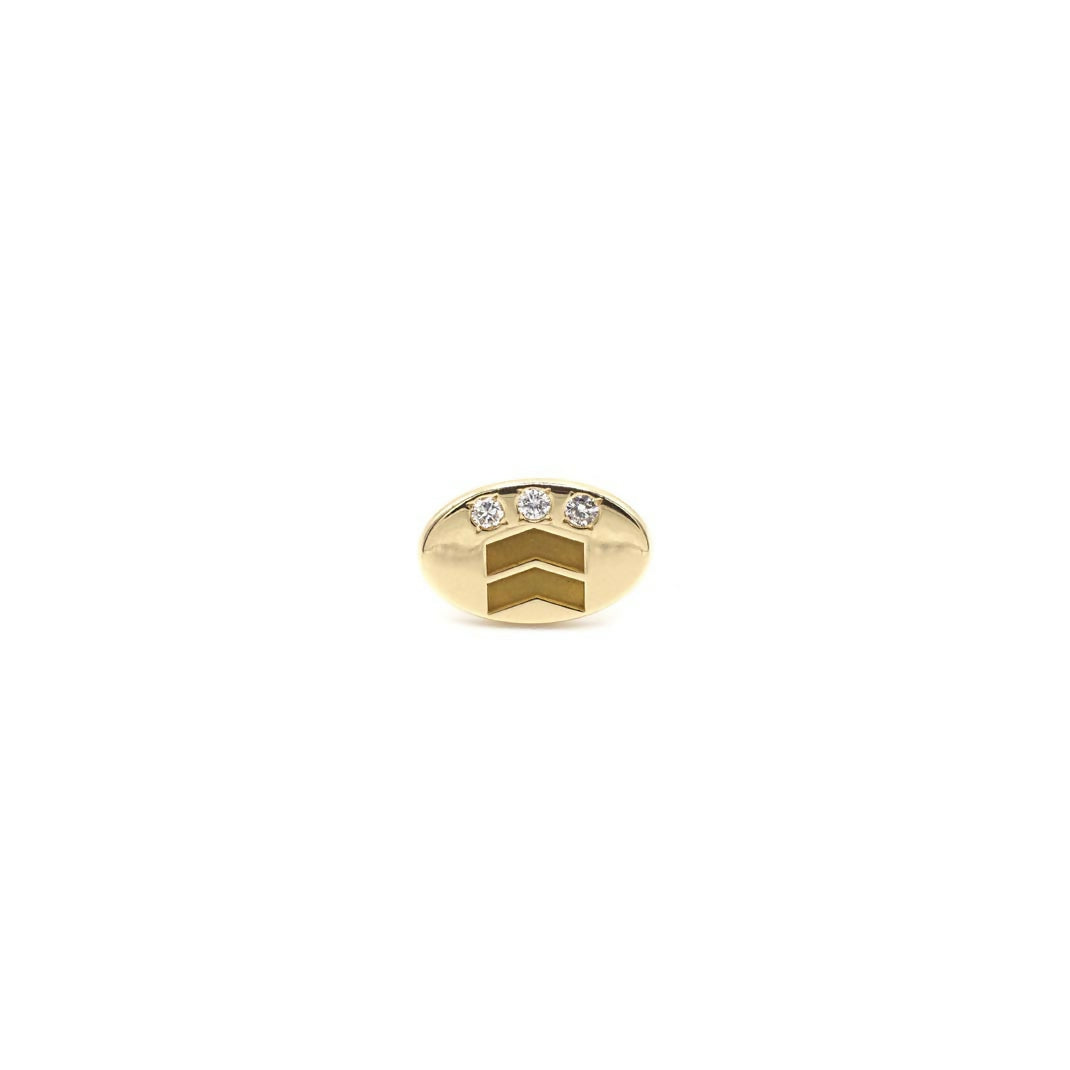 14K Gold and Genuine Diamond Corporal Pin